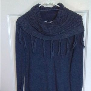 American Rag cowl neck fringed sweater
